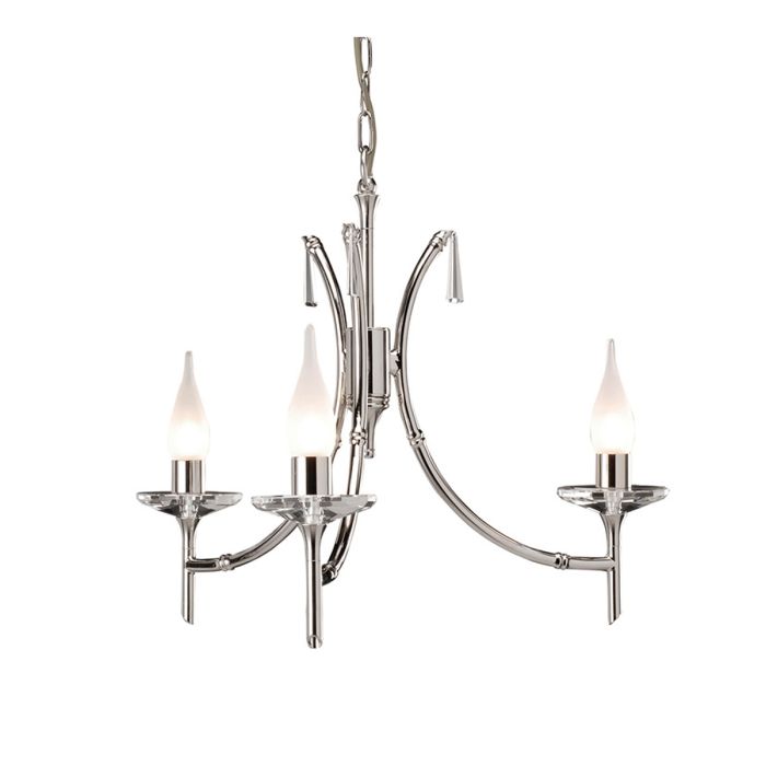 Brightwell 3 Light Chandelier - Polished Nickel