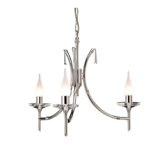 Brightwell 3 Light Chandelier - Polished Nickel