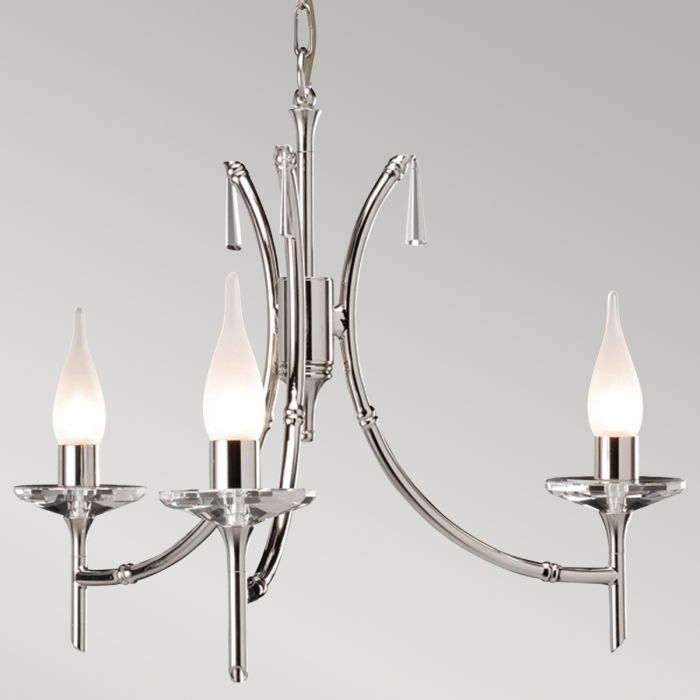 Brightwell 3 Light Chandelier - Polished Nickel