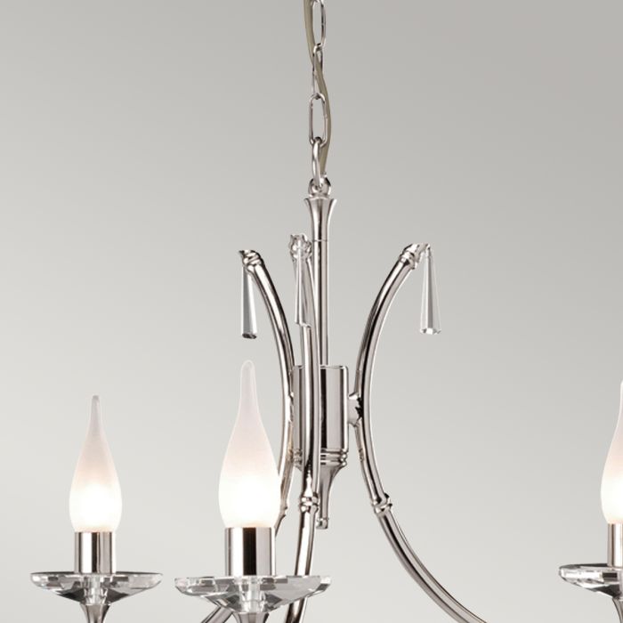 Brightwell 3 Light Chandelier - Polished Nickel