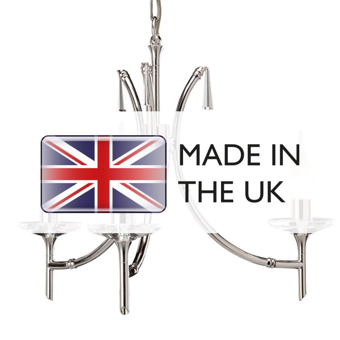 Brightwell 3 Light Chandelier - Polished Nickel