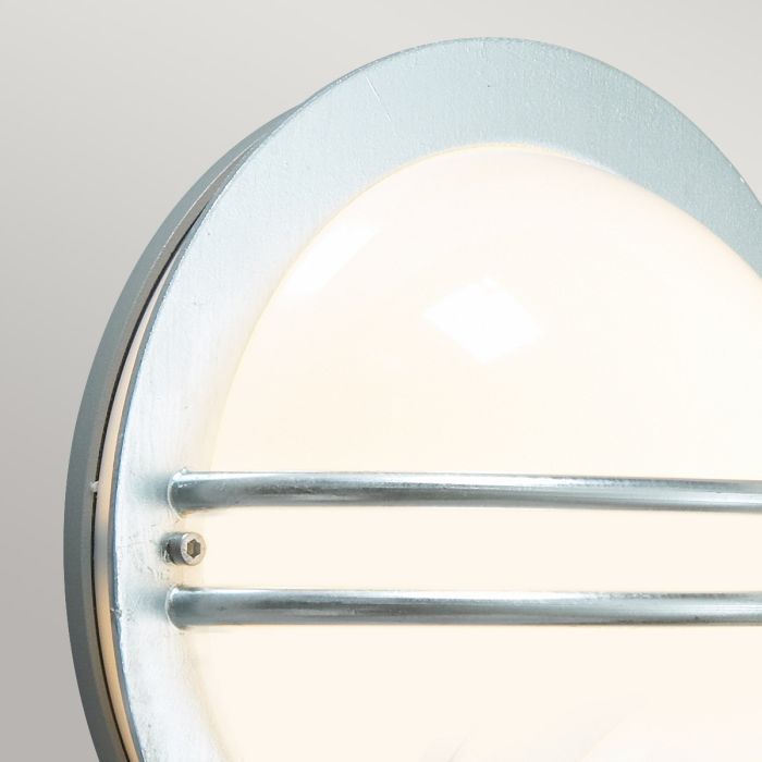 Bremen 1 Light Wall Lantern - Galvanised With Opal Polycarbonate