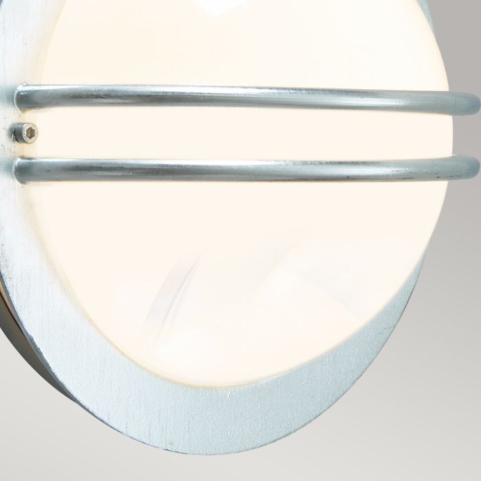 Bremen 1 Light Wall Lantern - Galvanised With Opal Polycarbonate