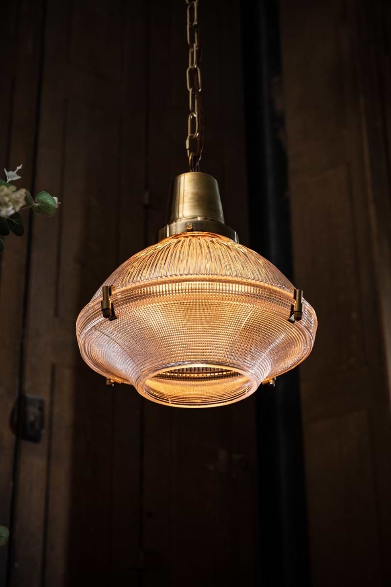 Soho Lighting Hollen Polished Brass Brimmed Dome Pendant Light - The Schoolhouse Collection