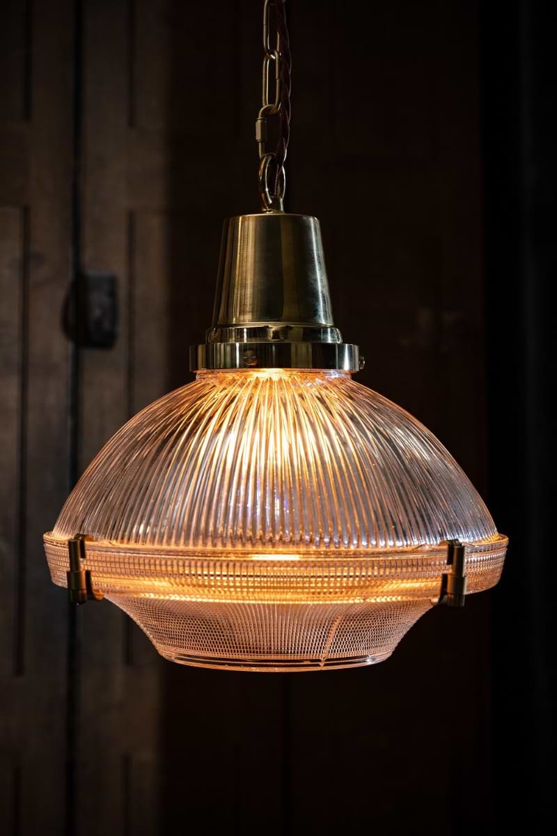 Soho Lighting Hollen Polished Brass Brimmed Dome Pendant Light - The Schoolhouse Collection