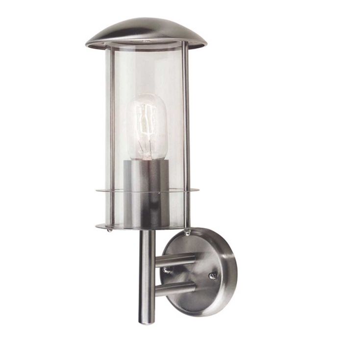 Bruges Stainless Steel 1 Light Wall Lantern - Stainless Steel