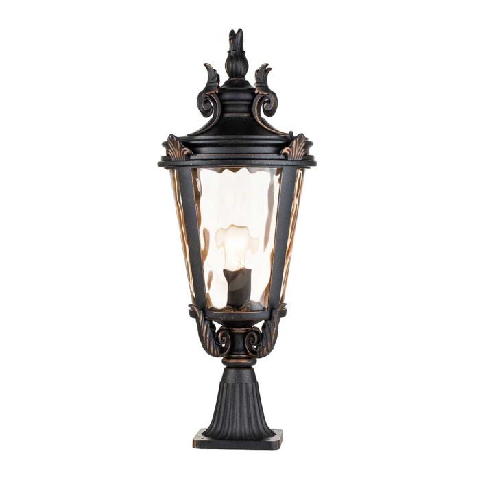 Baltimore 1 Light Large Pedestal Lantern - Weathered Bronze