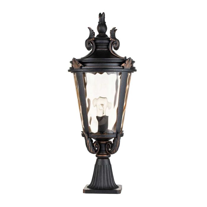 Baltimore 1 Light Large Pedestal Lantern - Weathered Bronze