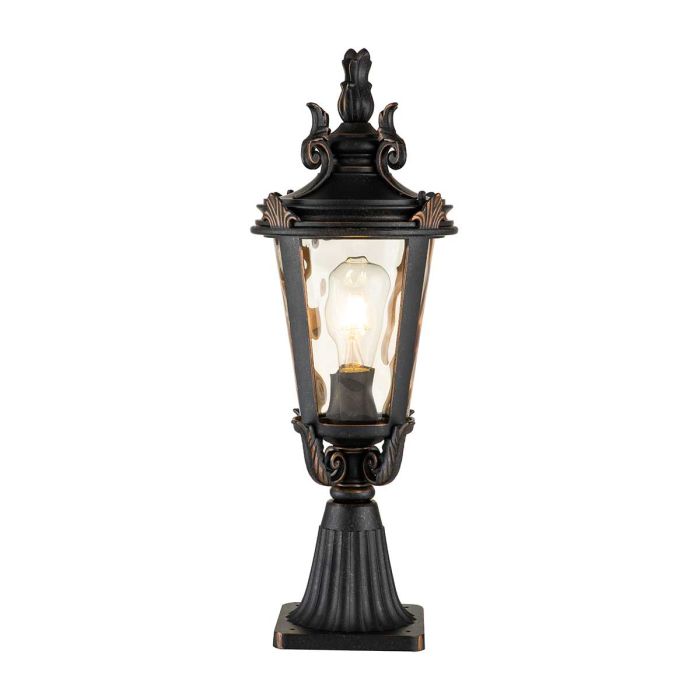 Baltimore 1 Light Medium Pedestal Lantern - Weathered Bronze