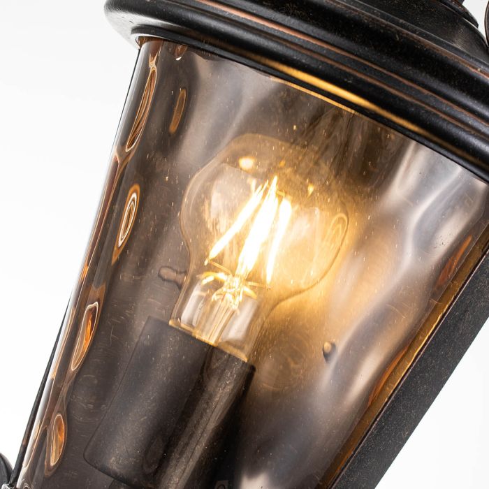 Baltimore 1 Light Medium Half Lantern - Weathered Bronze