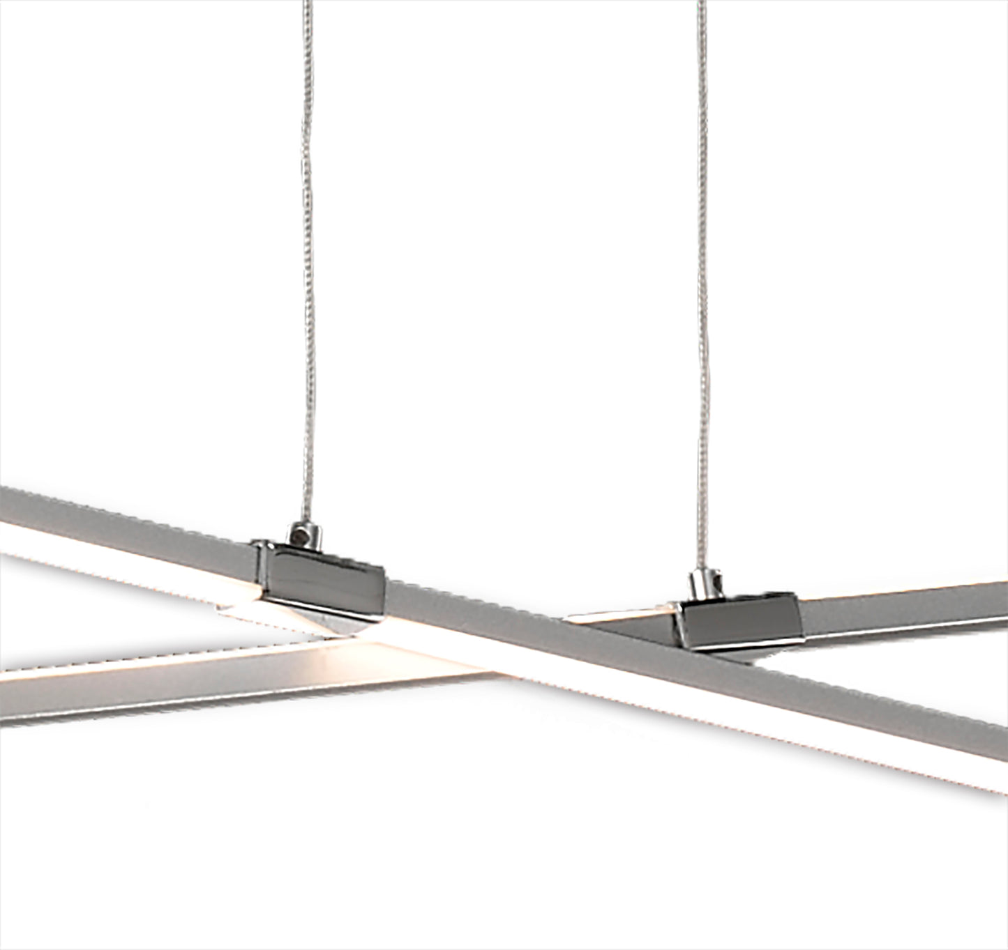 Bucle Linear Pendant 42W LED 3000K, 3650lm, SIlver, Polished Chrome, Frosted Acrylic, 3yrs Warranty by Mantra