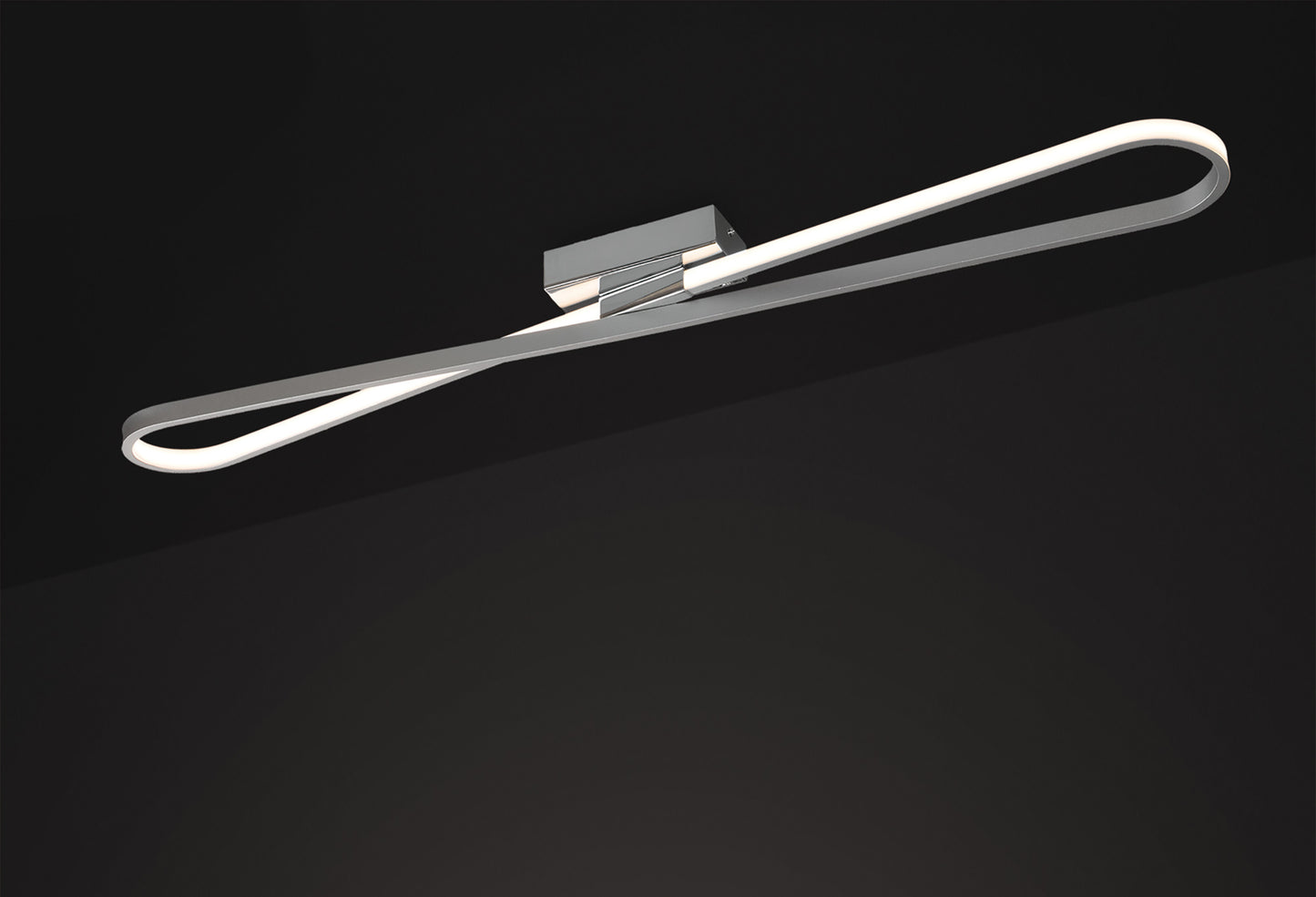 Bucle Ceiling 36W LED 3000K, 3150lm, Silver, Polished Chrome, Frosted Acrylic, 3yrs Warranty by Mantra