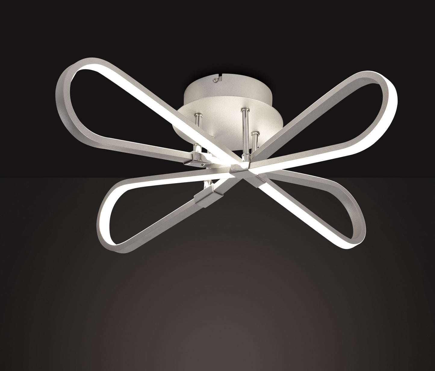 Bucle Square Ceiling 40W LED 3000K, 3500lm, Silver / Polished Chrome / Frosted Acrylic, 3yrs Warranty by Mantra