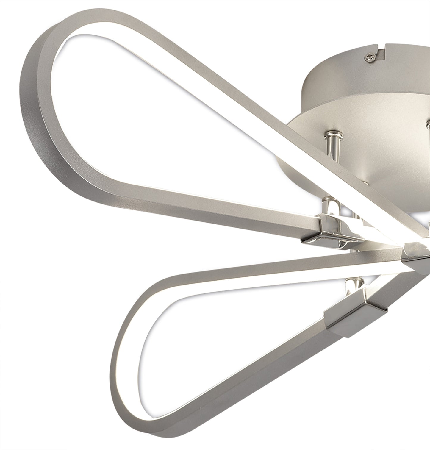 Bucle Square Ceiling 40W LED 3000K, 3500lm, Silver / Polished Chrome / Frosted Acrylic, 3yrs Warranty by Mantra