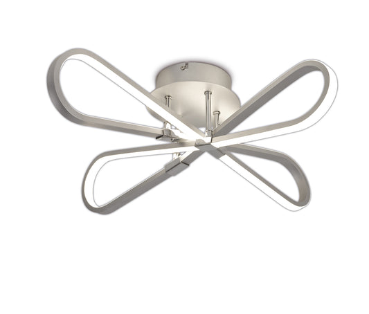 Bucle Square Ceiling 40W LED 3000K, 3500lm, Silver / Polished Chrome / Frosted Acrylic, 3yrs Warranty by Mantra