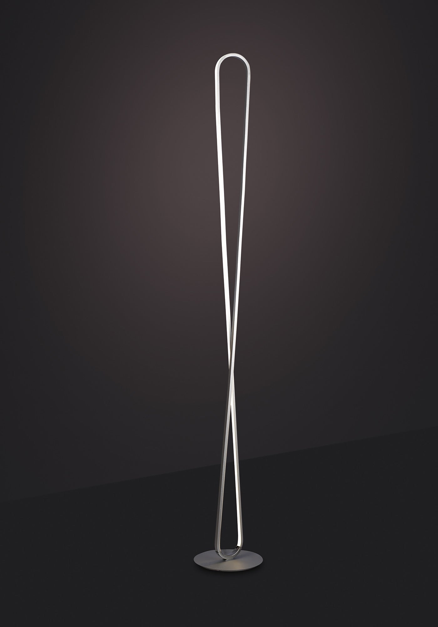 Bucle Floor Lamp 50W LED 3000K, 4300lm, Dimmable, Silver / Polished Chrome / / Frosted Acrylic, 3yrs Warranty by Mantra