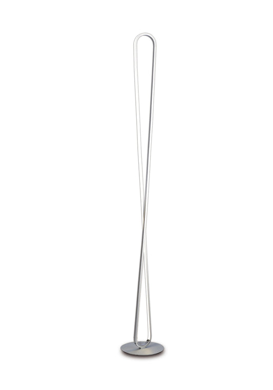 Bucle Floor Lamp 50W LED 3000K, 4300lm, Dimmable, Silver / Polished Chrome / / Frosted Acrylic, 3yrs Warranty by Mantra