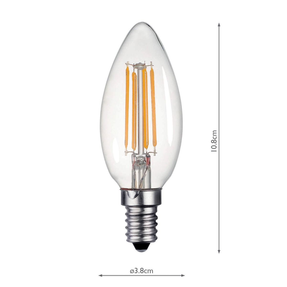 (Pack of 5) LED Candle Light bulb SES/E14 4W 400LM 4000K