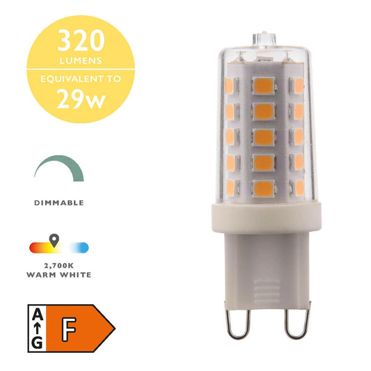 (Pack of 10) LED G9 Light Bulb (Lamp) 3.5W 320LM