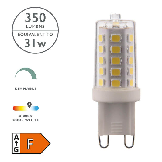 (Pack of 10) LED G9 Light Bulb (Lamp) 3.5W 350LM 4000K