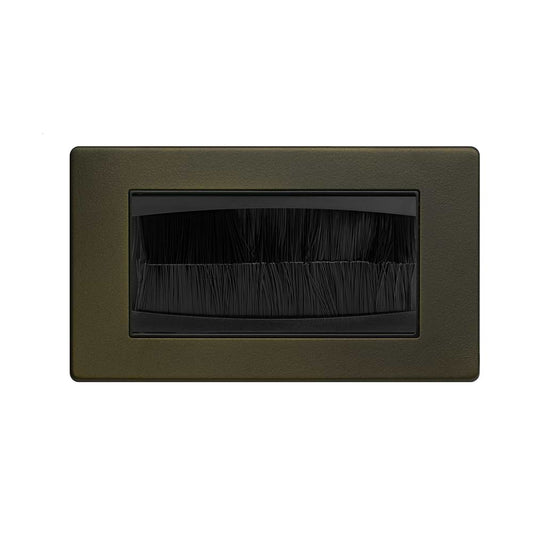 The Eton Collection Bronze 2 Gang 4 Module Brush Plate Blk Ins Screwless