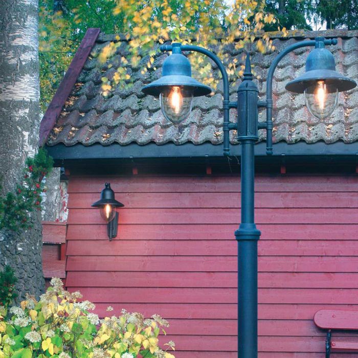 Como 1 Light Wall Lantern - Black