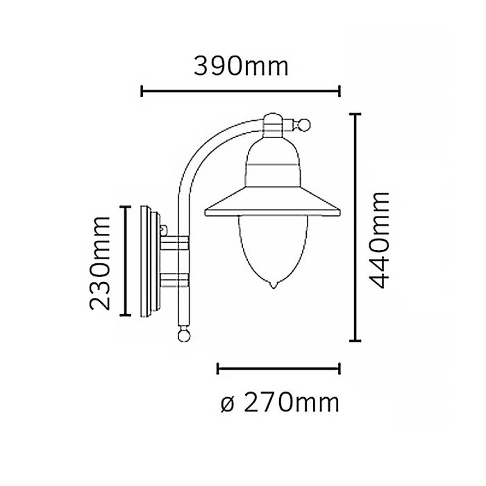 Como 1 Light Wall Lantern - Black