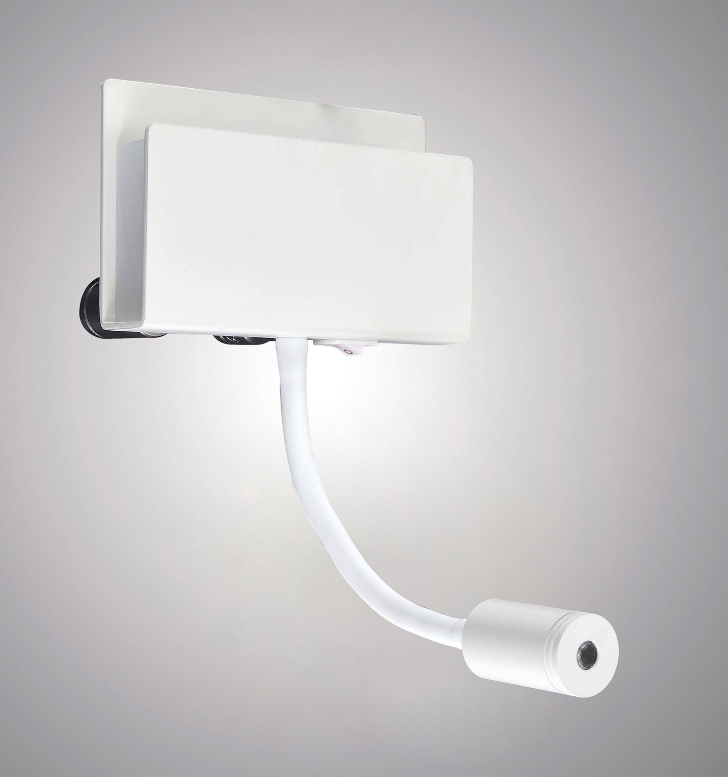 Cabarete Wall Light Rectangular 2 x 3W LED 3000K, 470lm, Switched White, 3yrs Warranty by Mantra