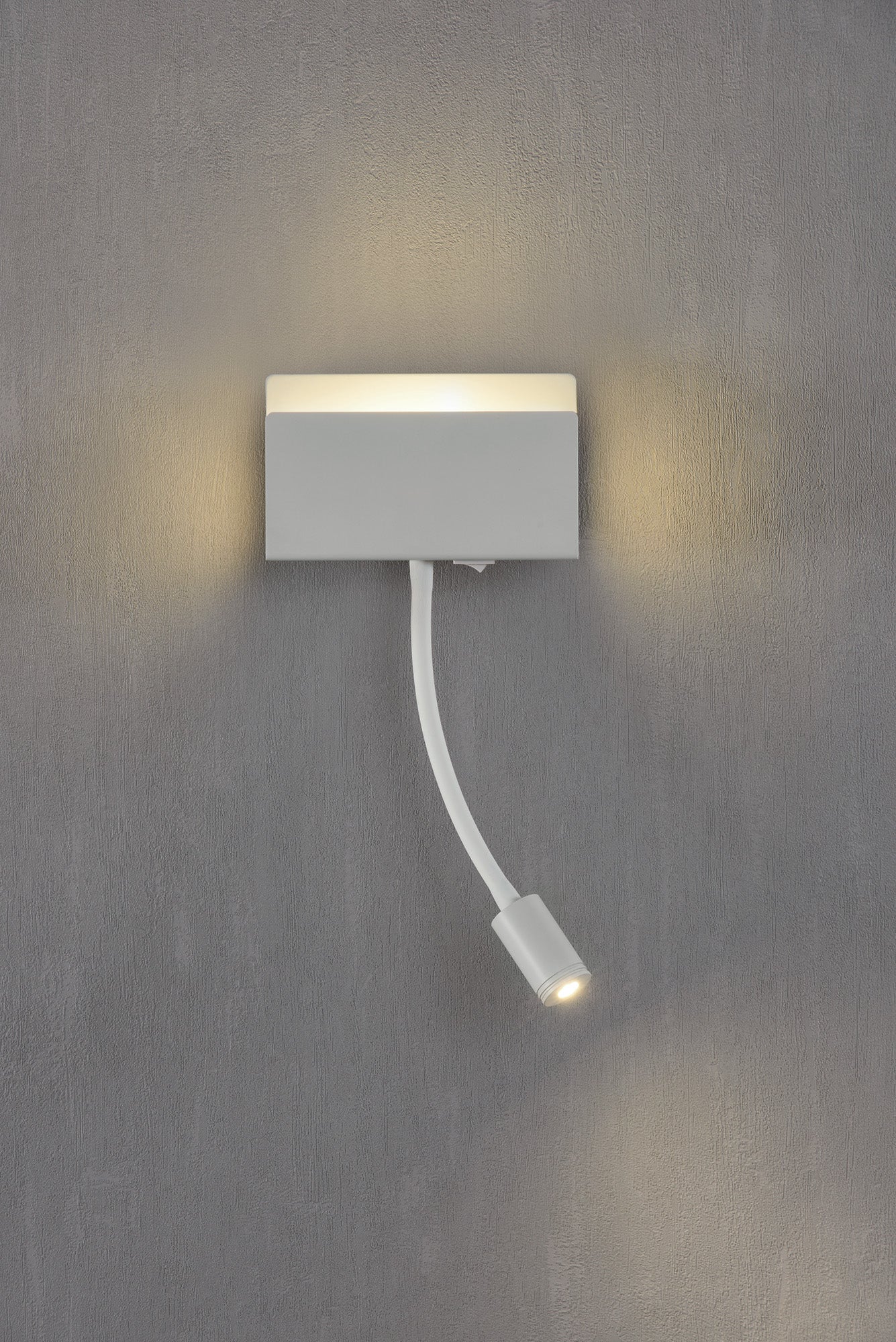 Cabarete Wall Light Rectangular 2 x 3W LED 3000K, 470lm, Switched White, 3yrs Warranty by Mantra