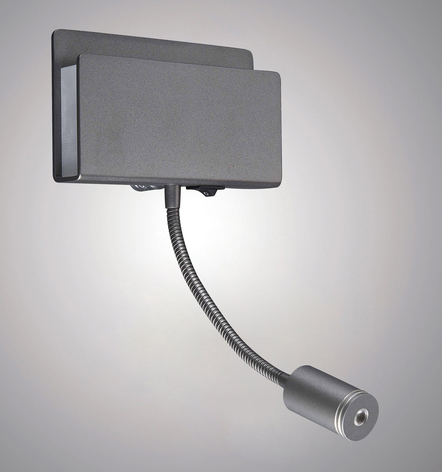 Cabarete Wall Light Rectangular 2 x 3W LED 3000K, 470lm, Switched Matte Black, 3yrs Warranty by Mantra