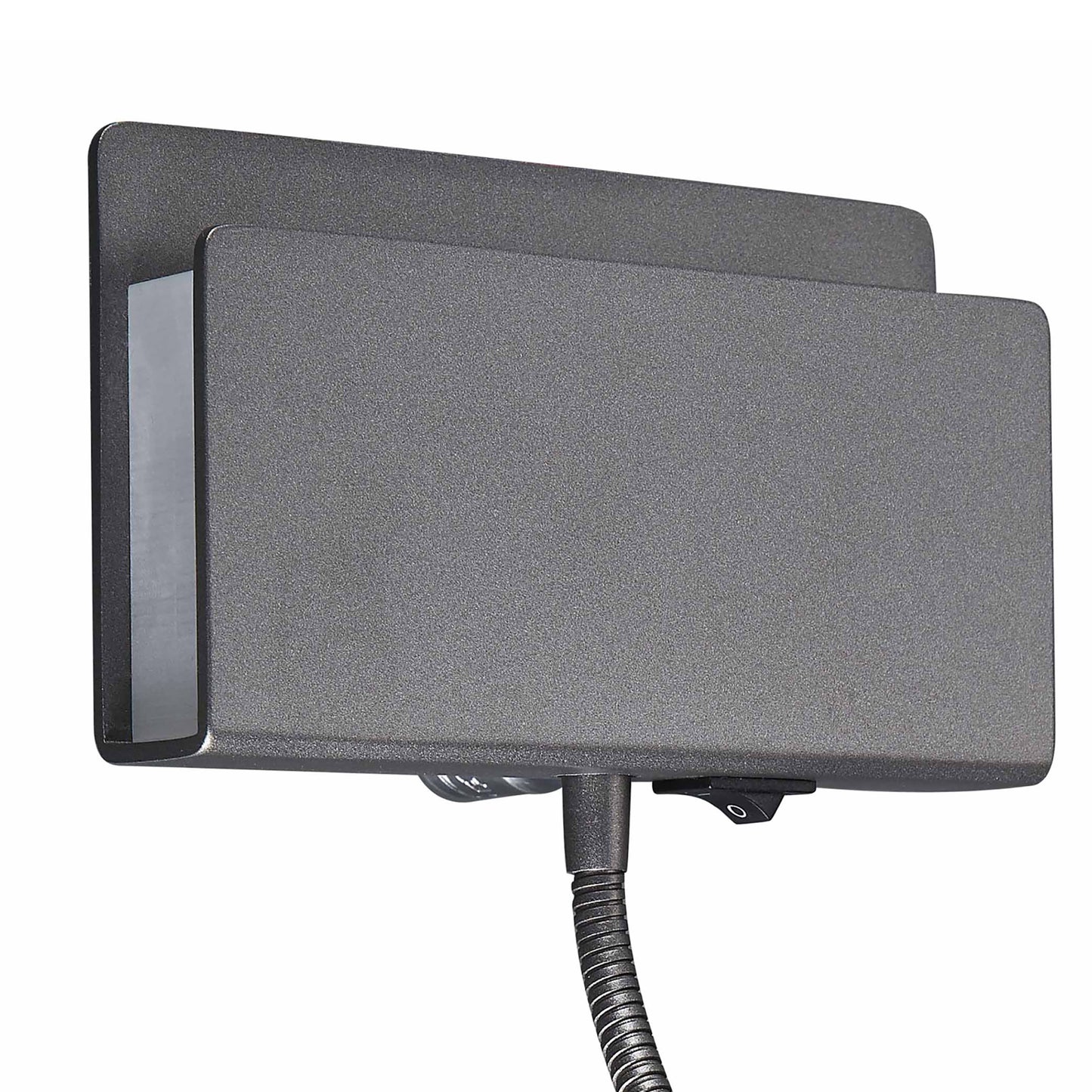 Cabarete Wall Light Rectangular 2 x 3W LED 3000K, 470lm, Switched Matte Black, 3yrs Warranty by Mantra