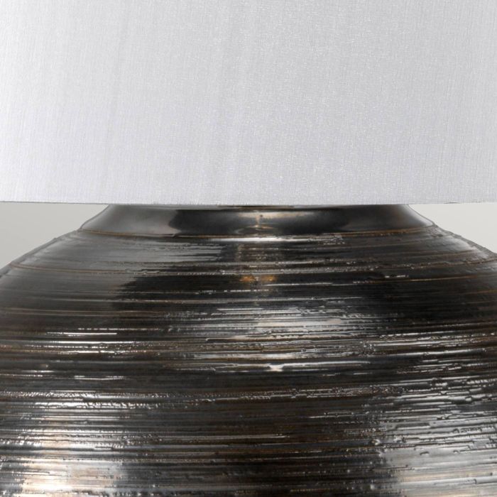 Caesar 1 Light Table Lamp - Silver with Silver Shade