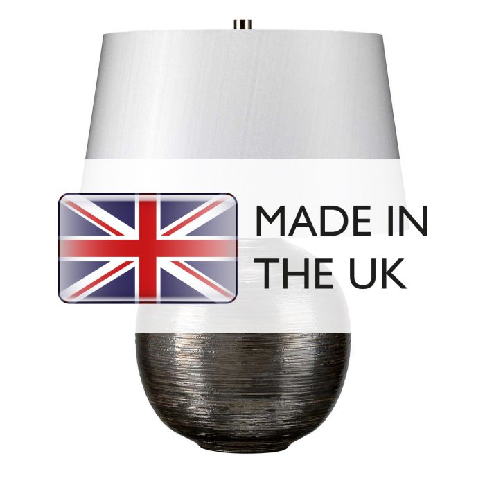 Caesar 1 Light Table Lamp - Silver with Silver Shade