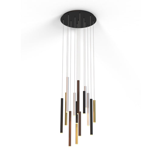 Cala Round 14 Light Pendant, 84W LED, 3000K, 5880lm, Sand White/Sand Black/Gold/Rust Brown, 3yrs Warranty by Mantra