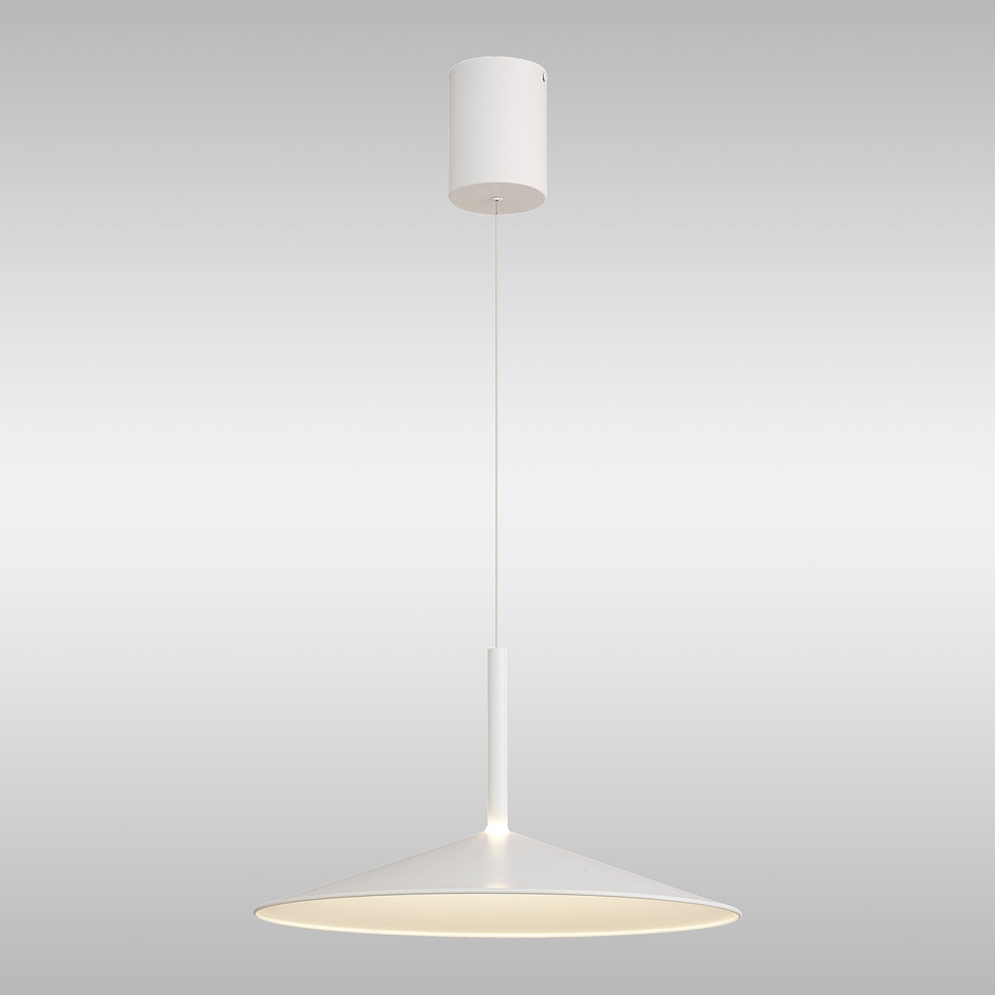 Calice 48cm Rise And Fall Pendant, 16W LED, 3000K, 1200lm, White, 3yrs Warranty by Mantra