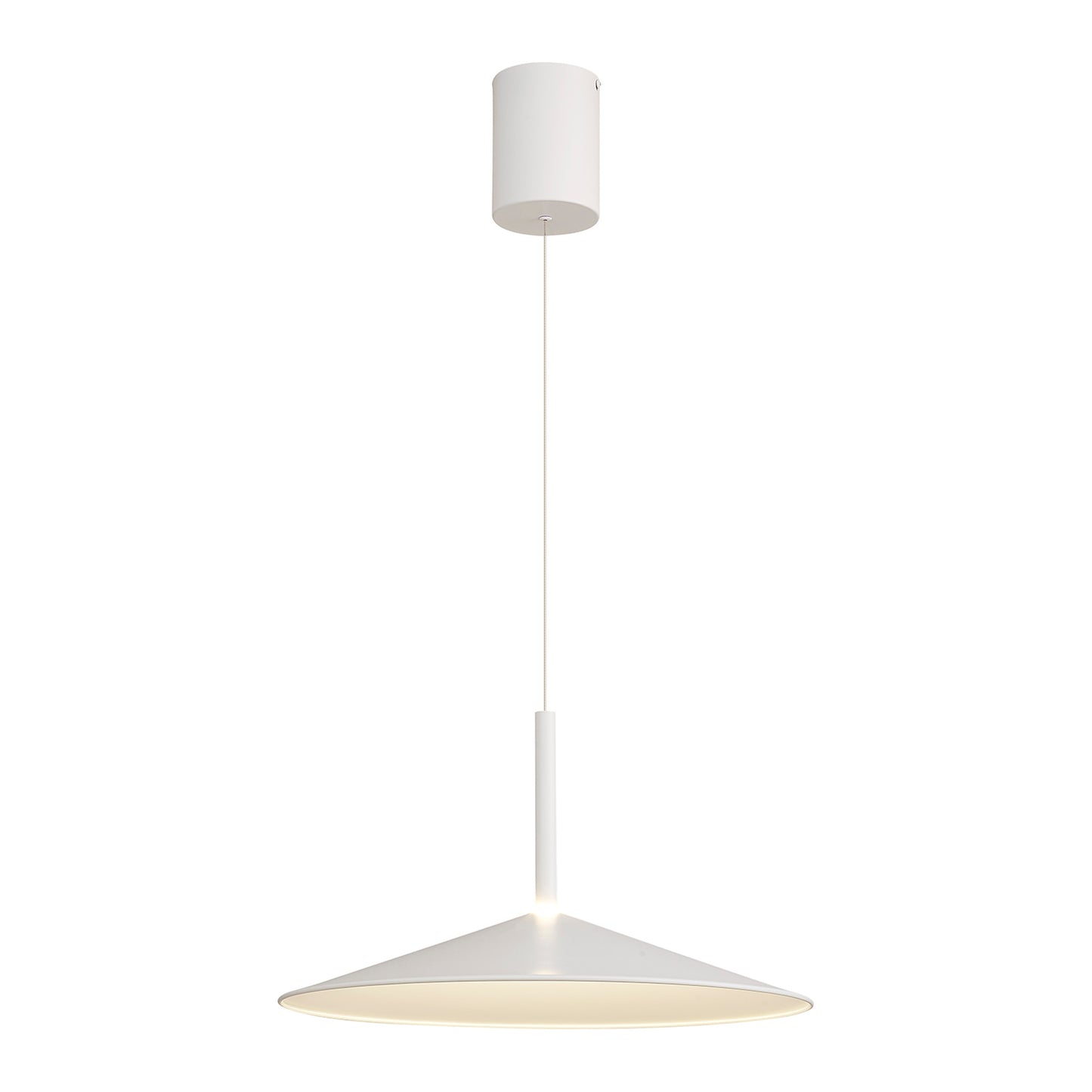 Calice 48cm Rise And Fall Pendant, 16W LED, 3000K, 1200lm, White, 3yrs Warranty by Mantra