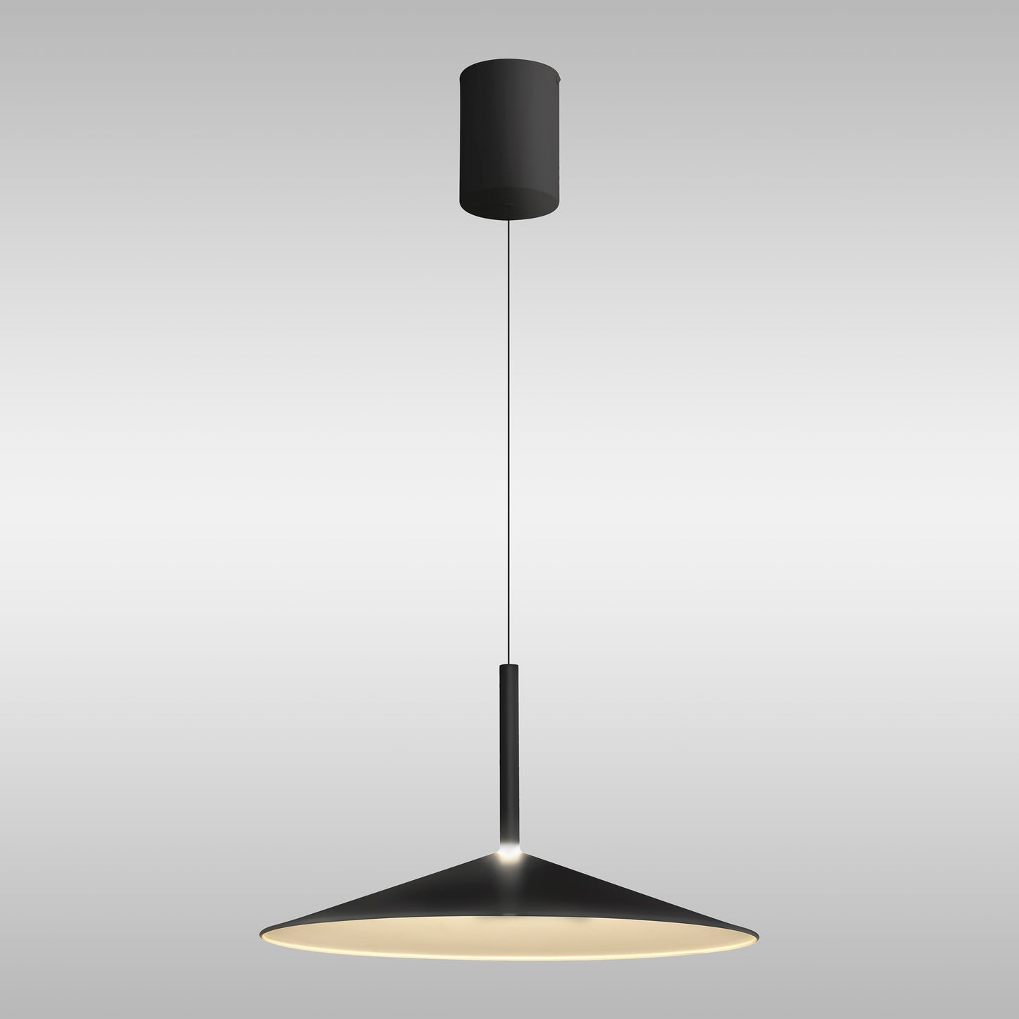 Calice 48cm Rise And Fall Pendant, 16W LED, 3000K, 1200lm, Black/White, 3yrs Warranty by Mantra