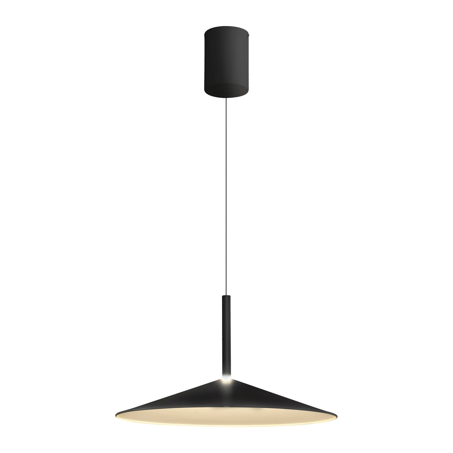 Calice 48cm Rise And Fall Pendant, 16W LED, 3000K, 1200lm, Black/White, 3yrs Warranty by Mantra