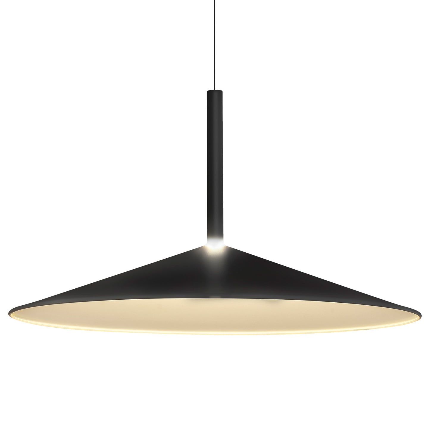 Calice 48cm Rise And Fall Pendant, 16W LED, 3000K, 1200lm, Black/White, 3yrs Warranty by Mantra