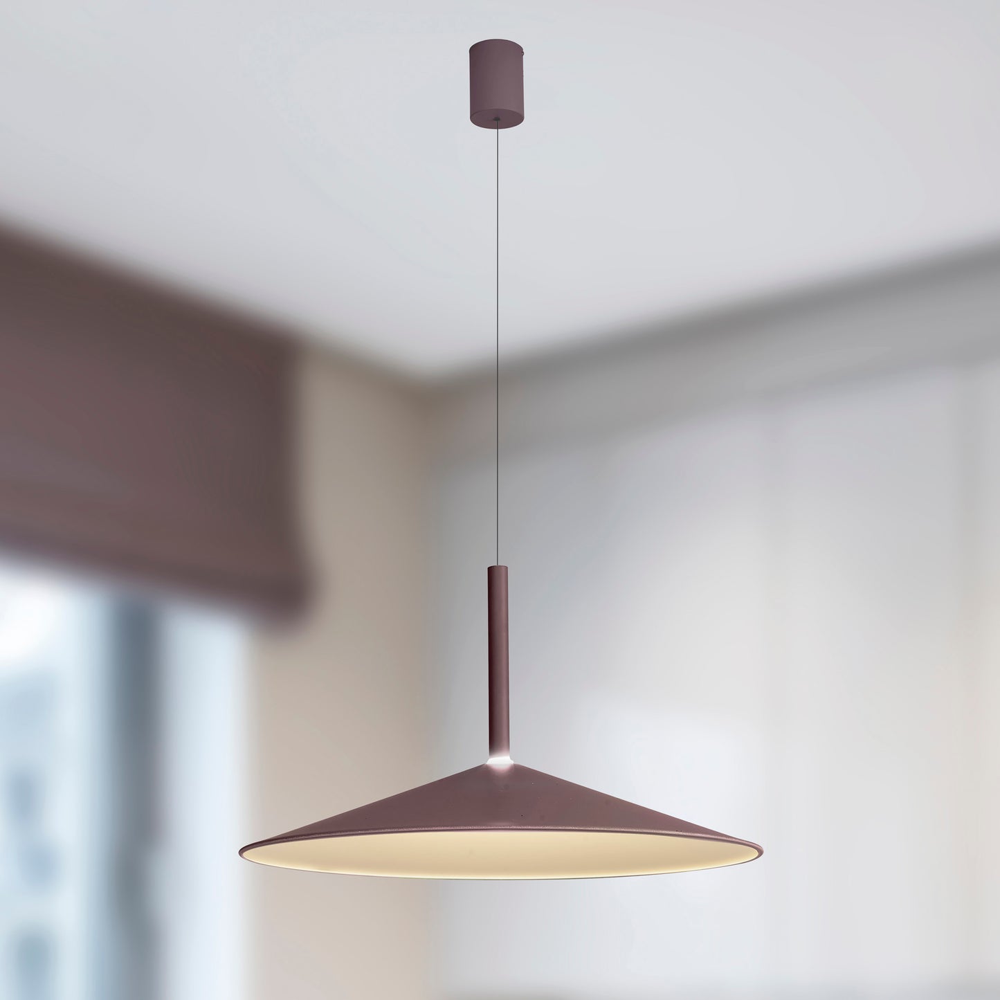 Calice 32cm Rise And Fall Pendant, 9W LED, 3000K, 800lm, Black/White, 3yrs Warranty by Mantra