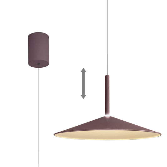 Calice 48cm Rise And Fall Pendant Dimmable, 16W LED, 3000K, 1200lm, Coffee/White, 3yrs Warranty by Mantra