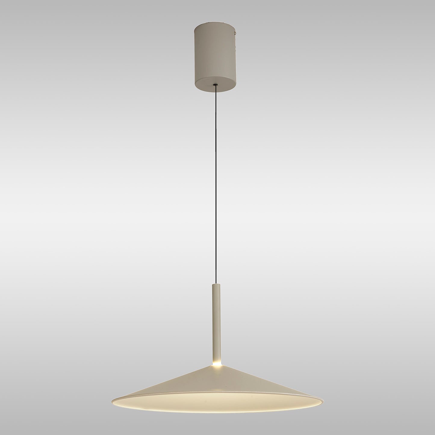 Calice 48cm Rise And Fall Pendant, 16W LED, 3000K, 1200lm, Grey/White, 3yrs Warranty by Mantra