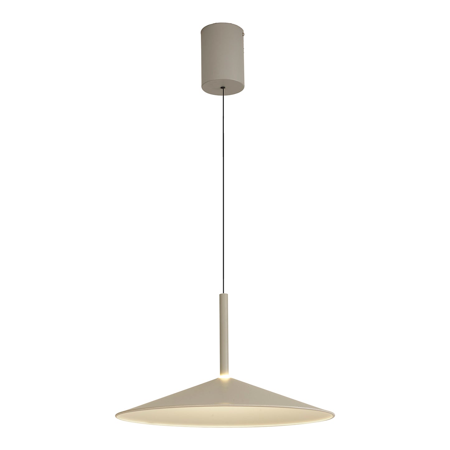 Calice 48cm Rise And Fall Pendant, 16W LED, 3000K, 1200lm, Grey/White, 3yrs Warranty by Mantra