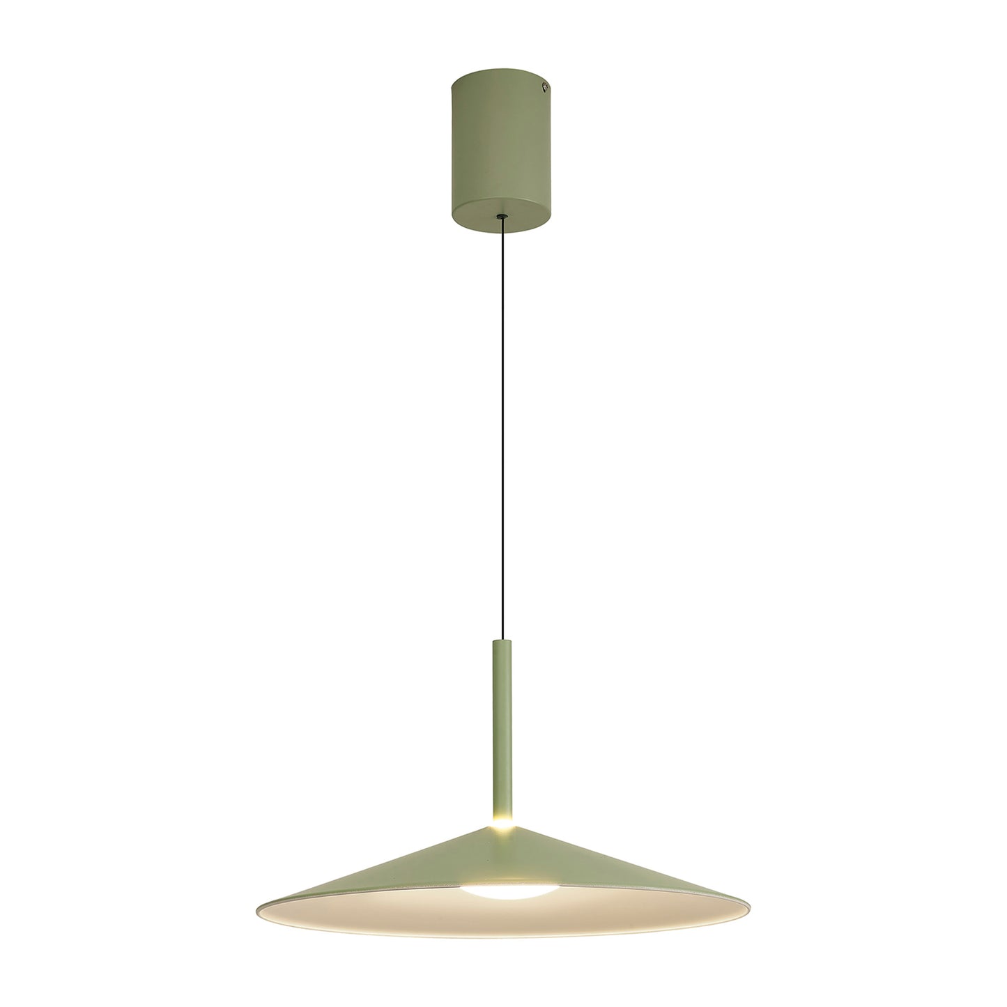 Calice 48cm Rise And Fall Pendant, 16W LED, 3000K, 1200lm, Green/White, 3yrs Warranty by Mantra