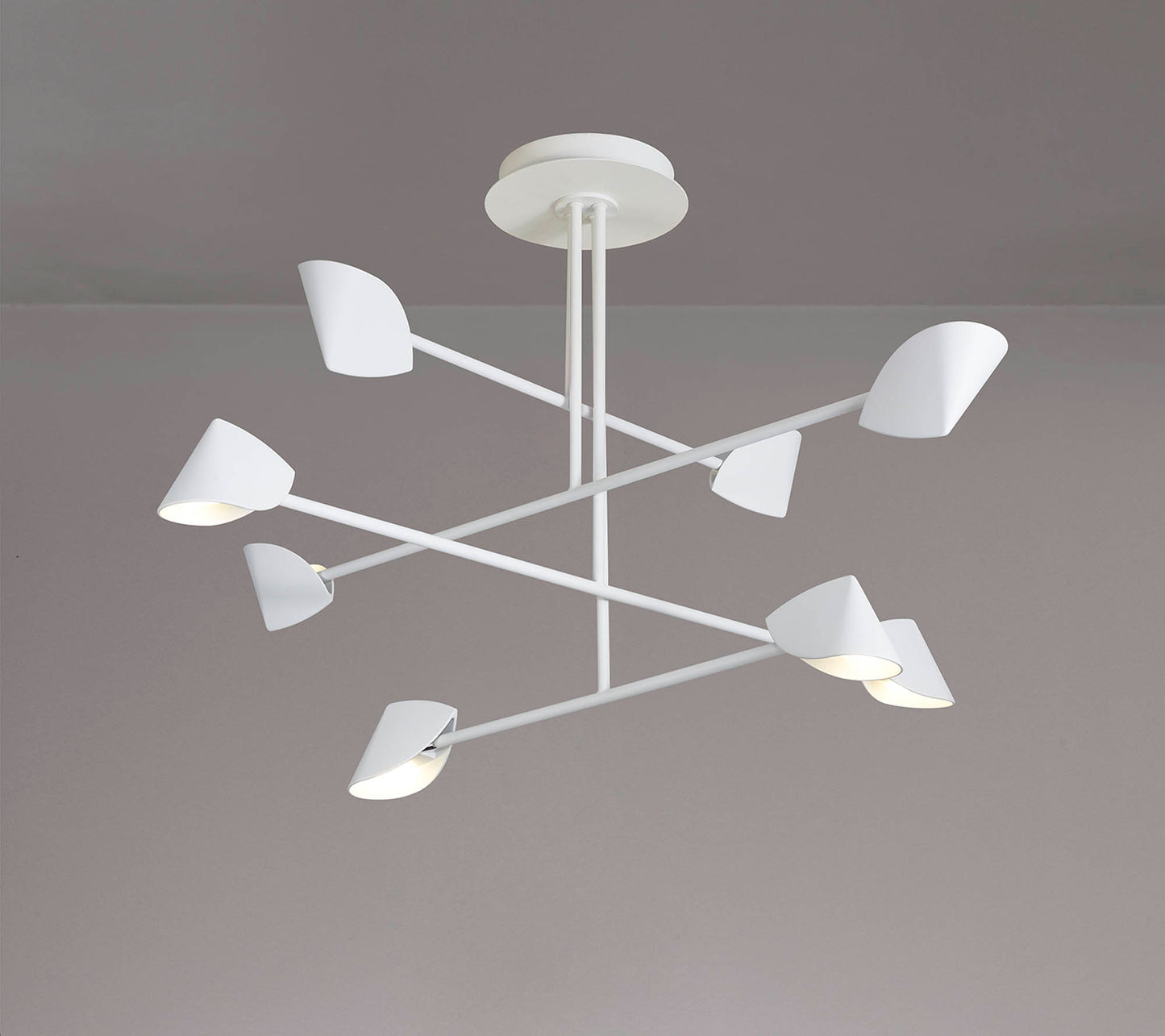 Capuccina 8 Light Fixed Pendant, 61.5W LED, 3000K, 4000lm, White, 3yrs Warranty by Mantra