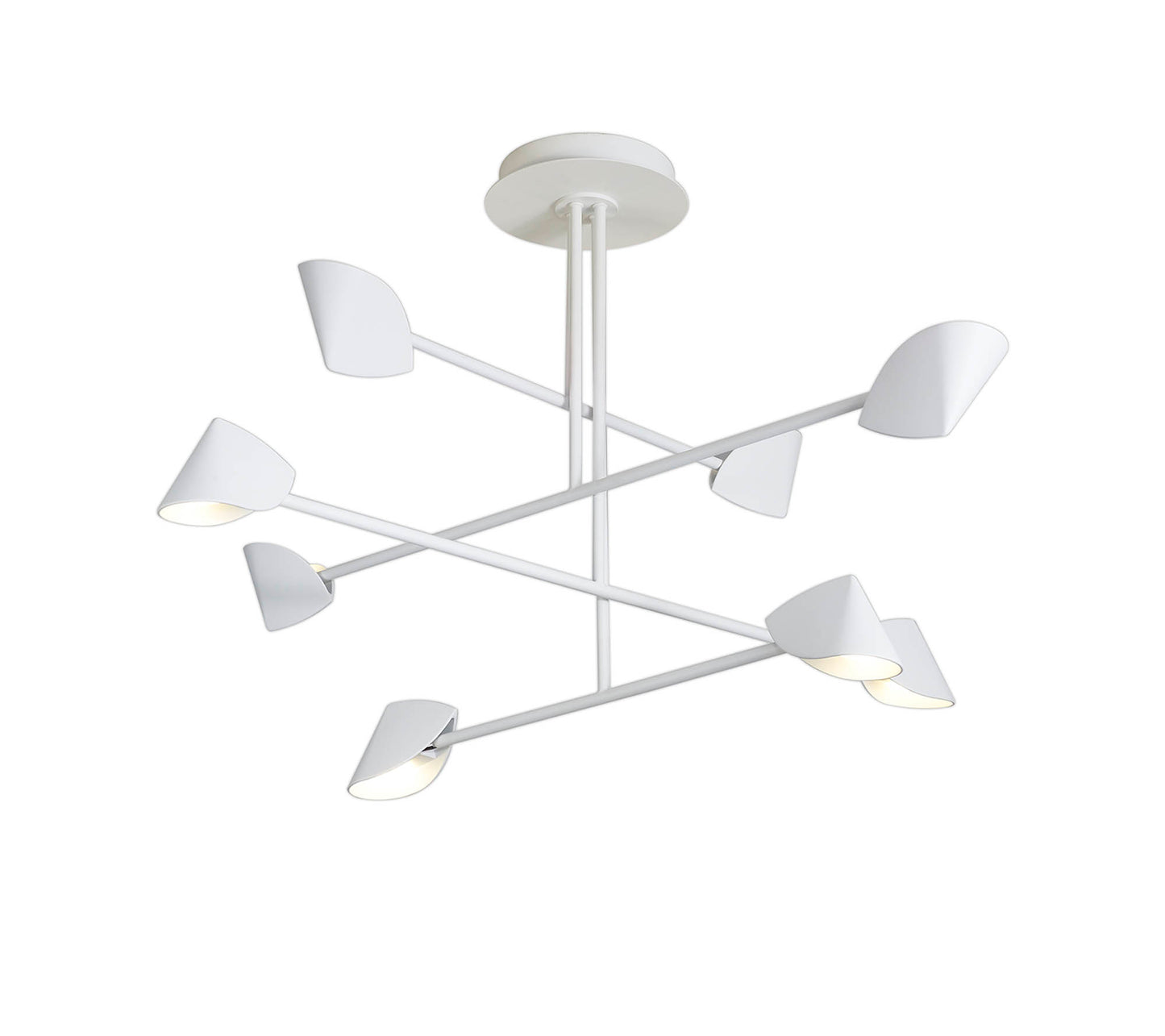 Capuccina 8 Light Fixed Pendant, 61.5W LED, 3000K, 4000lm, White, 3yrs Warranty by Mantra