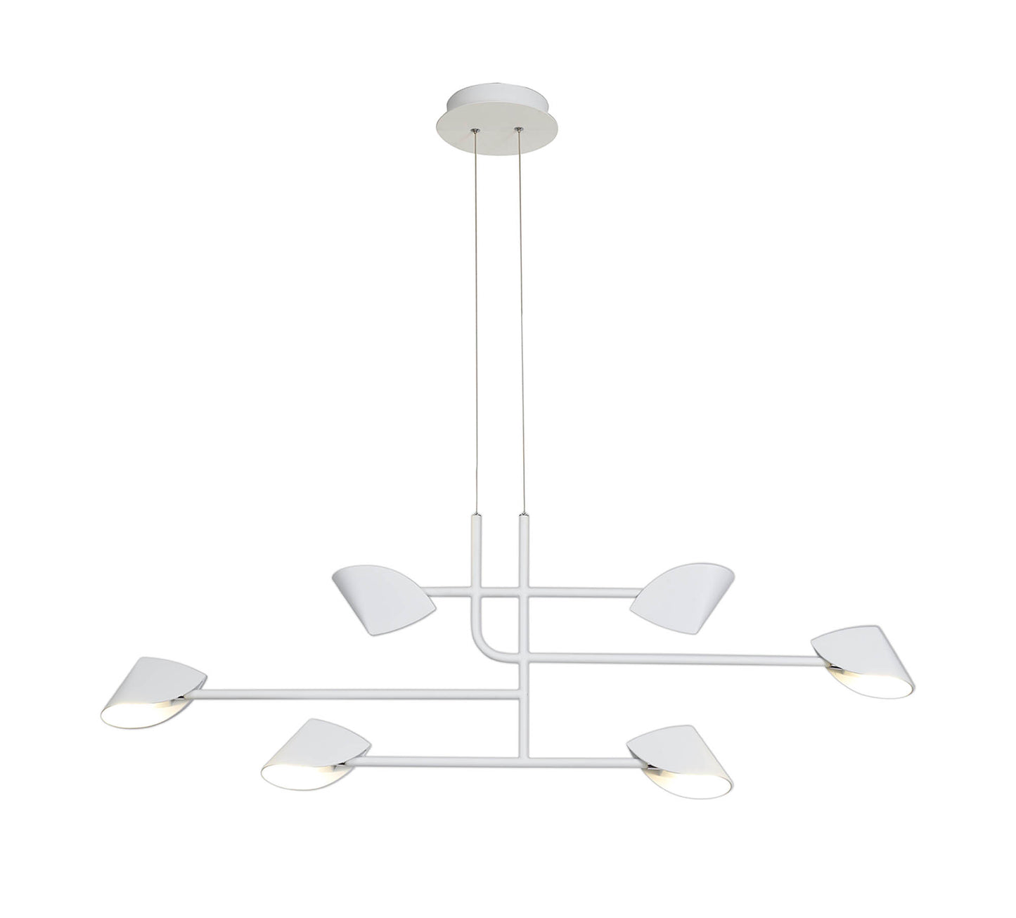 Capuccina 6 Light Linear Pendant, 45W LED, 3000K, 3100lm, White, 3yrs Warranty by Mantra