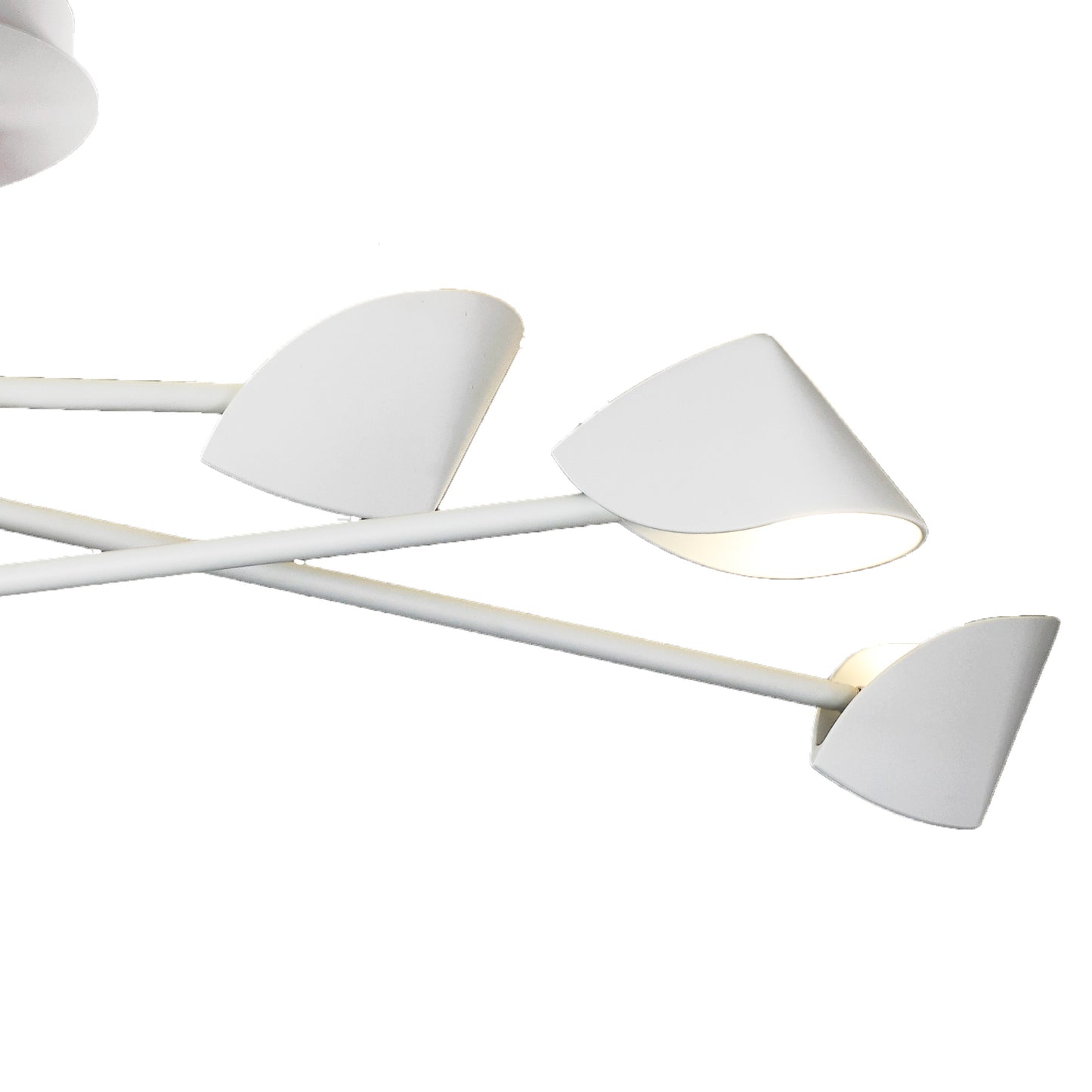 Capuccina Large 6 Light Semi Flush, 45W LED, 3000K, 3100lm, White, 3yrs Warranty by Mantra