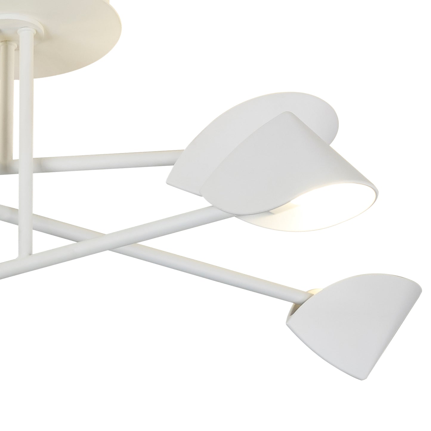 Capuccina Medium 6 Light Semi Flush, 45W LED, 3000K, 3100lm, White, 3yrs Warranty by Mantra