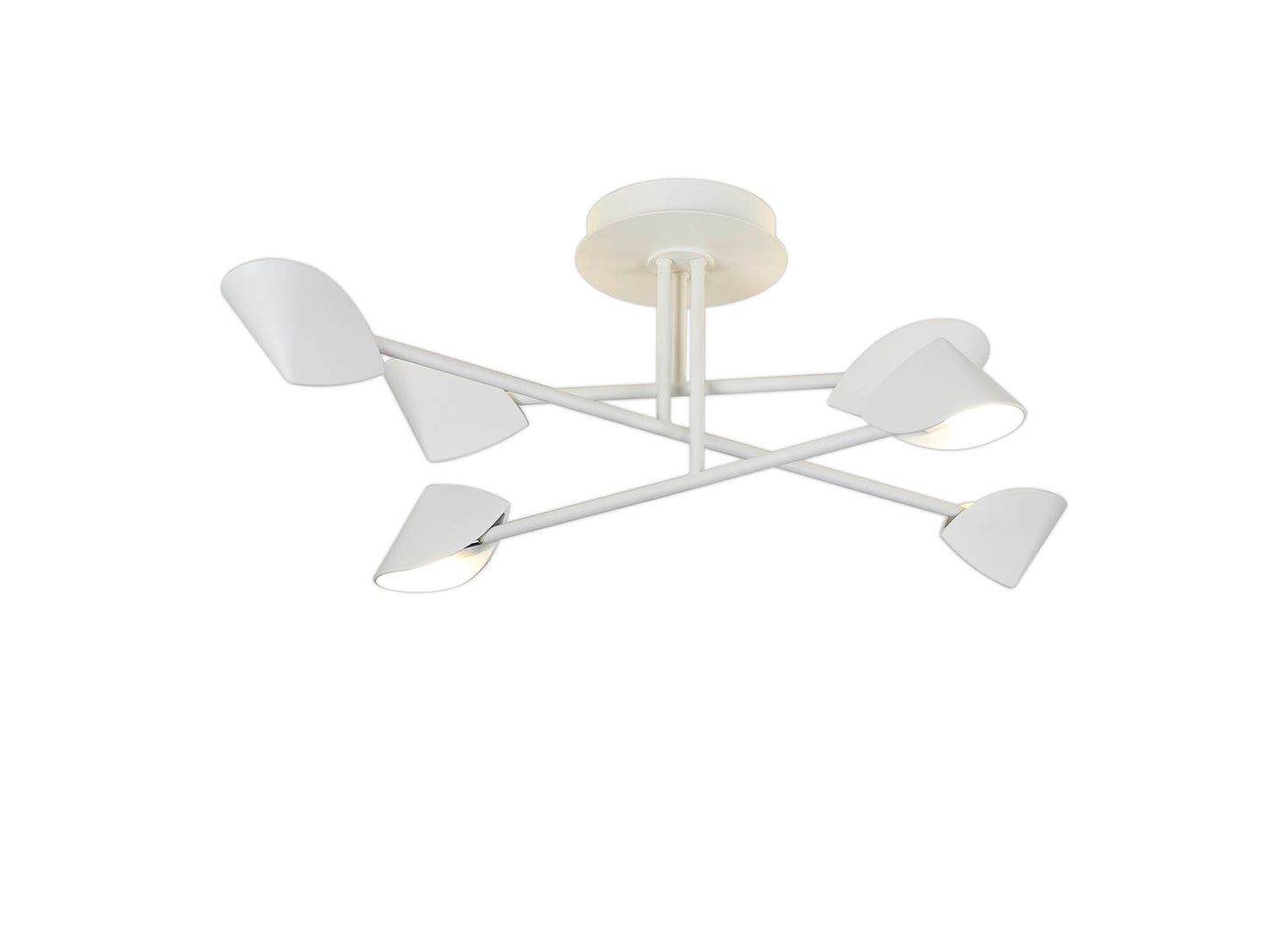 Capuccina Medium 6 Light Semi Flush, 45W LED, 3000K, 3100lm, White, 3yrs Warranty by Mantra